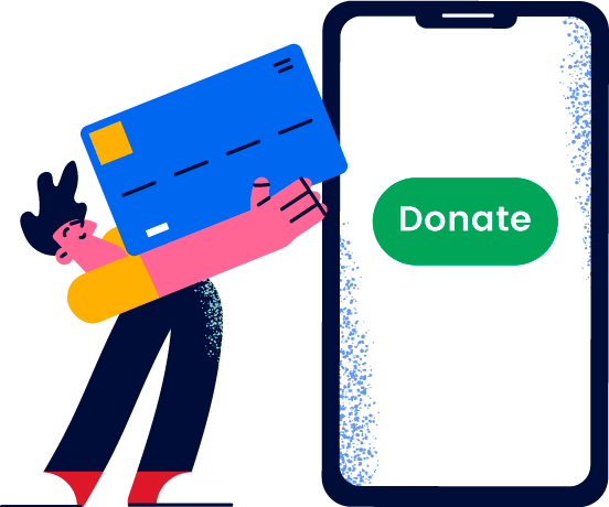 illustration of a person donating to a charity