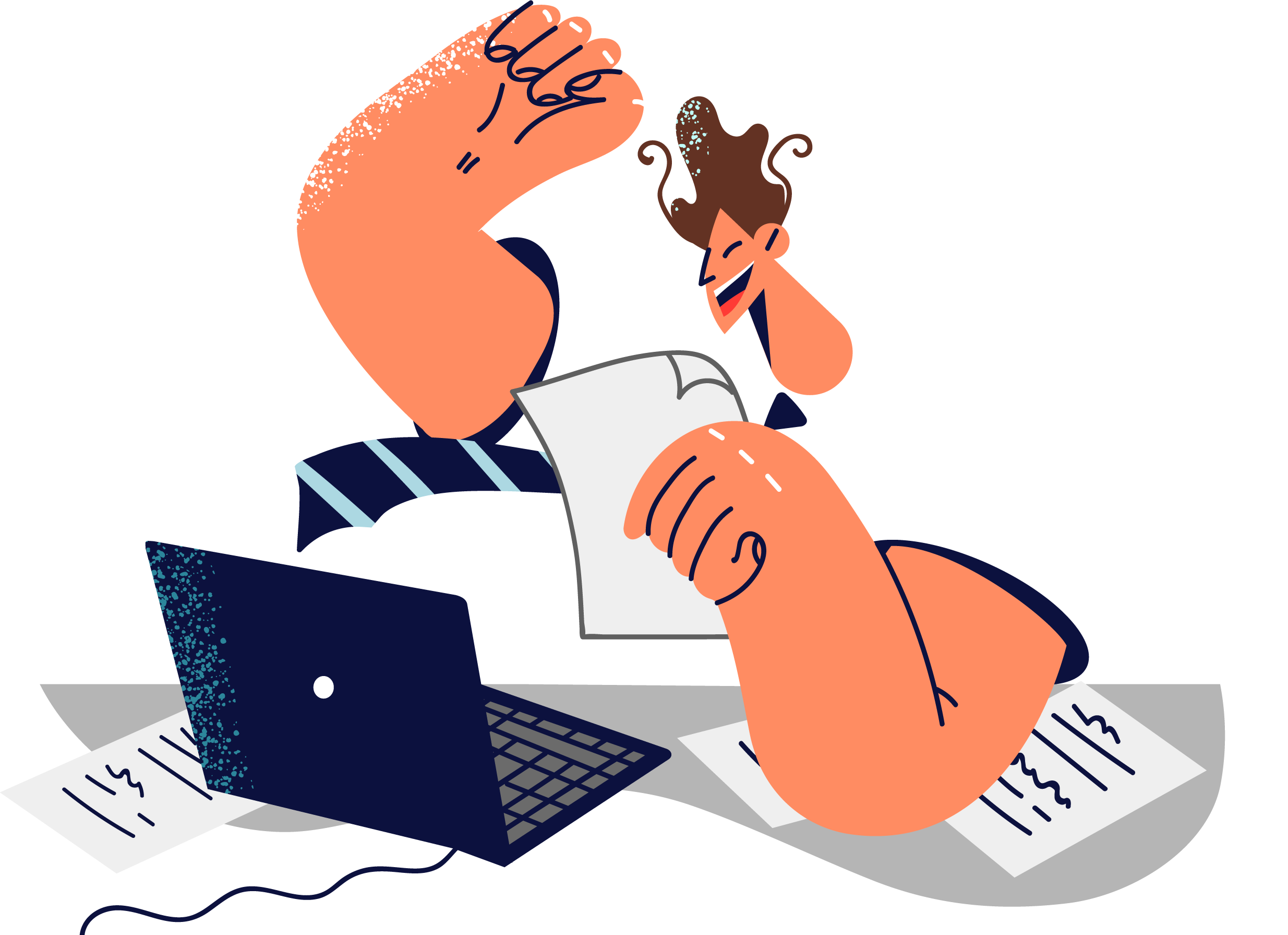 illustration of a person using a laptop